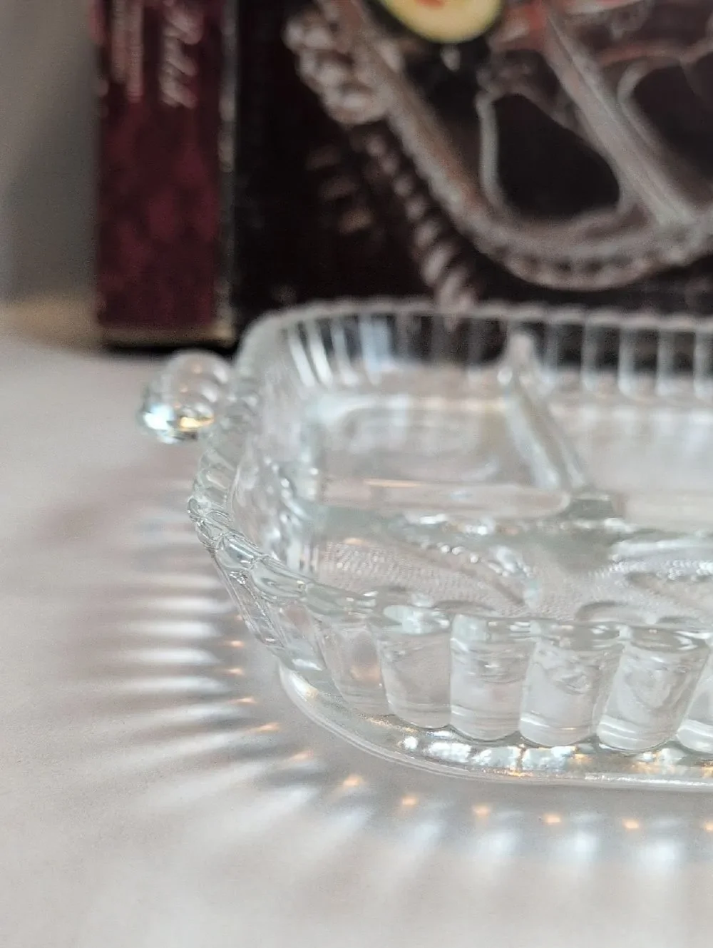 Indiana Glass Five Part Relish Glass Serving Tray Vintage Original Box